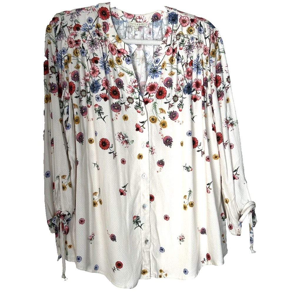 NWT Kate & Sam Floral Colorful Cottagecore Long Sleeve Size L
